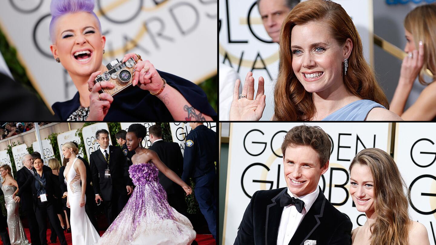 The red carpet arrivals for the 2015 Golden Globes at the Beverly Hilton Hotel in Beverly Hills.