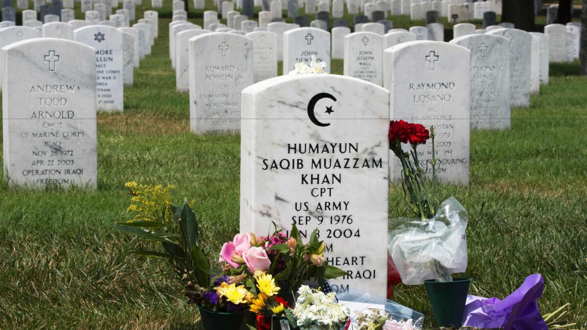 Capt. Humayun Khan is buried at Arlington National Cemetery. (Getty Images)