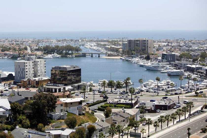 View of Newport Harbor from Hoag Hospital, in Newport Beach on May 15, 2020.