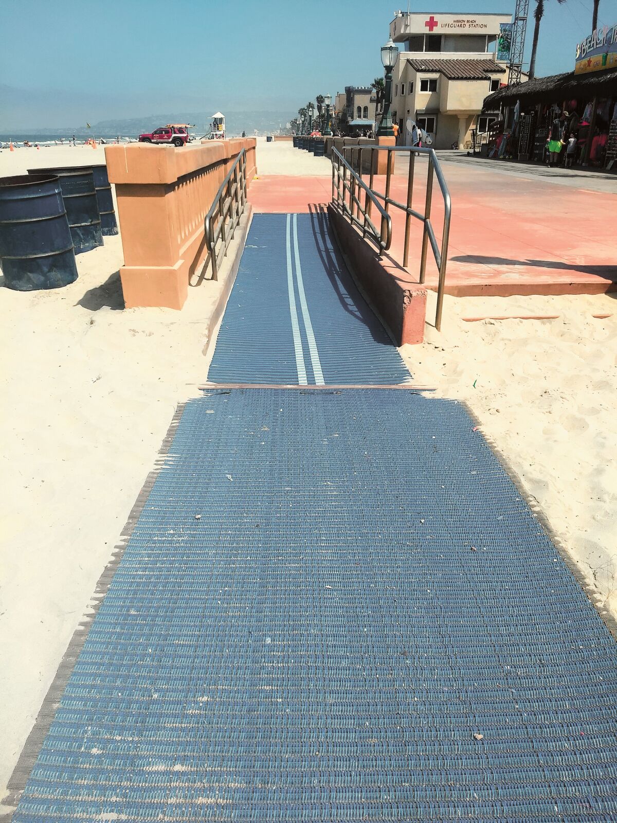 A proposed new ADA-access ramp on the north end of Kellogg Park in La Jolla Shores would resemble this one at Mission Beach.