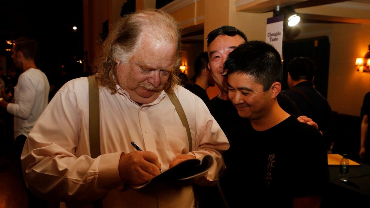 Jonathan Gold signs autographs at Bite Nite, the Los Angeles Times food event that's also the launch of Jonathan Gold's 2016 "101 list."