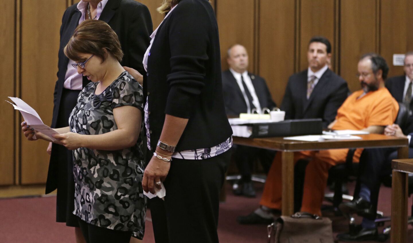 Michelle Knight makes a statement in court before Ariel Castro was sentenced on Aug. 1.