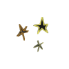 three hand-drawn stars