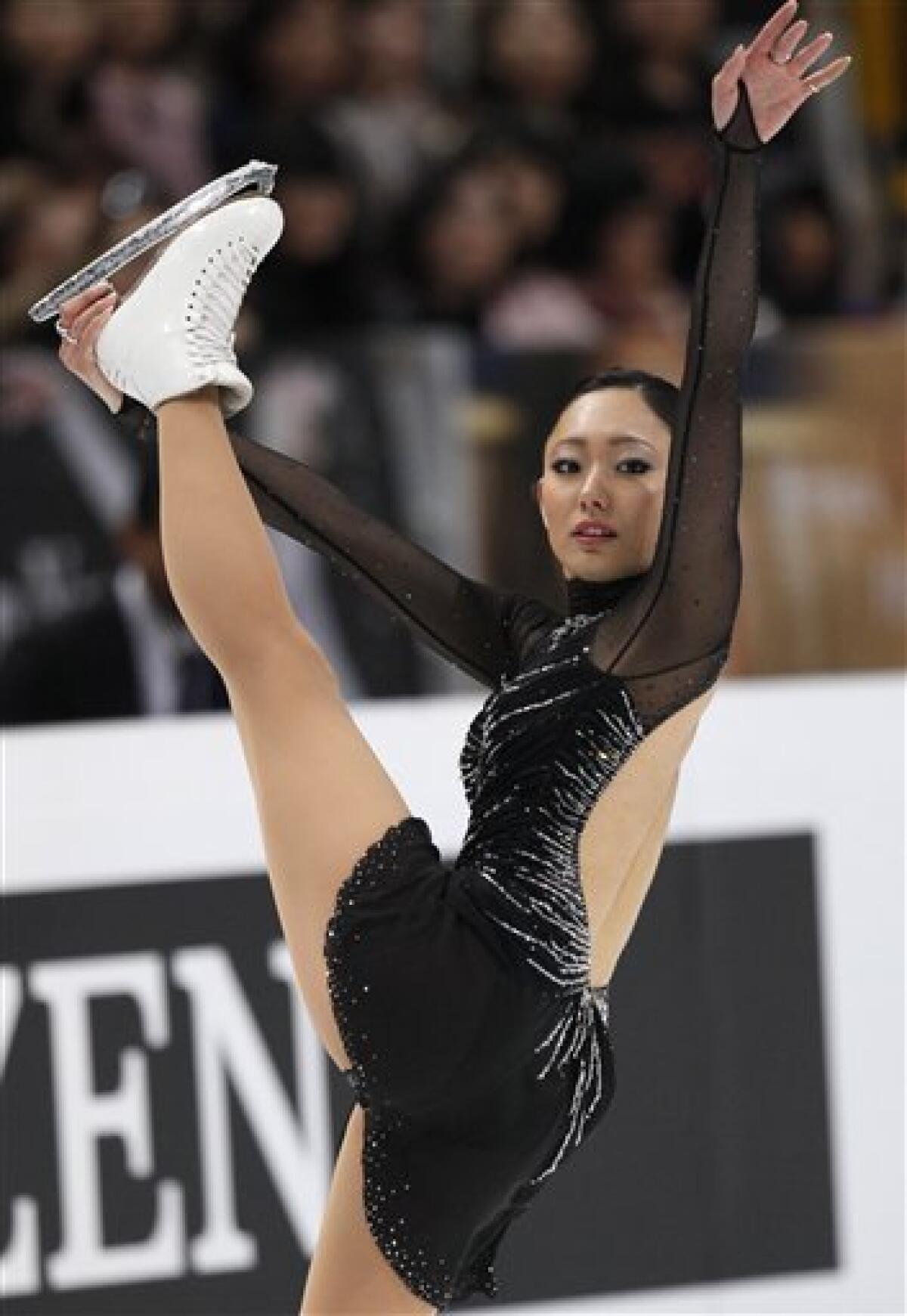 Japan's Miki Ando performs her free program at the ISU Figure Skating World championships in Moscow, Russia, Saturday, April 30, 2011. (AP Photo/Dmitry Lovetsky)