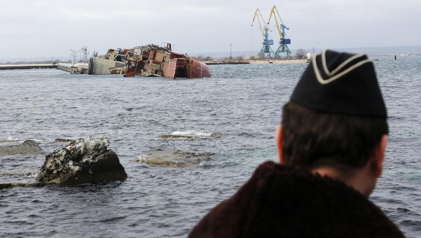 Ukraine vessels blocked