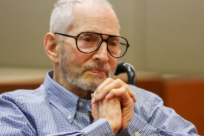 New York real estate scion Robert Durst appears in Los Angeles court for a pretrial hearing in his murder case. He has pleaded not guilty to killing his friend Susan Berman, a writer who was shot in her Benedict Canyon home in 2000.