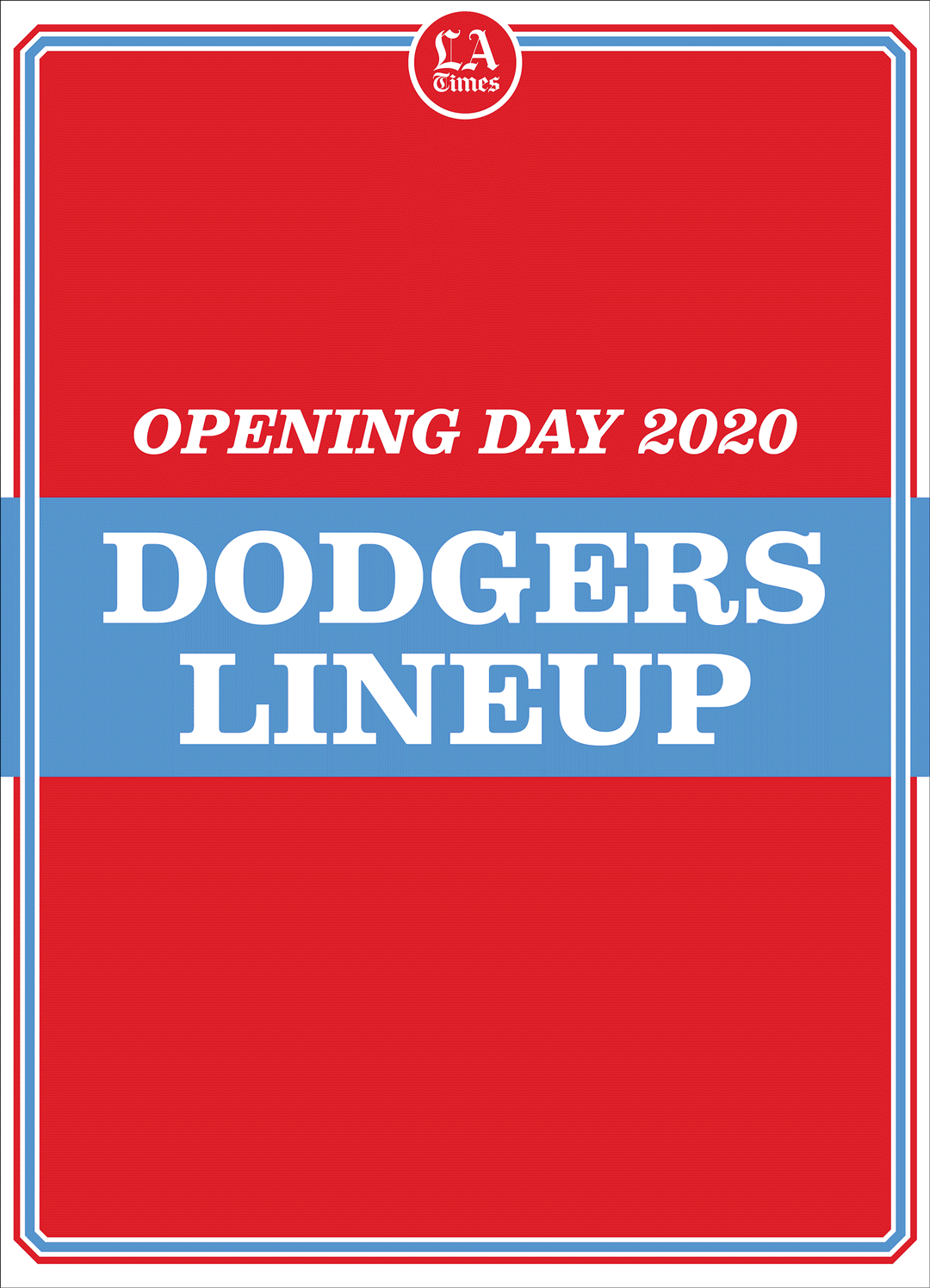 Dodgers opening day lineup.