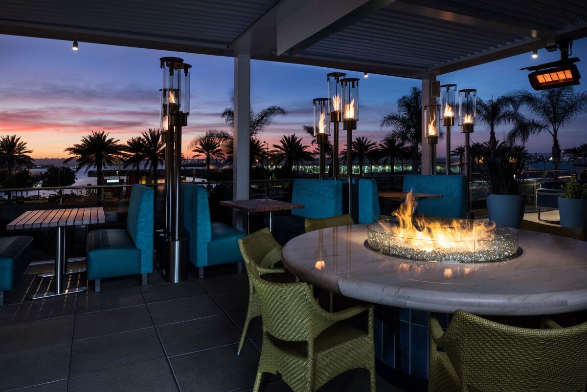 Del Frisco's Double Eagle Steakhouse offers two attractive patios facing the bay. 