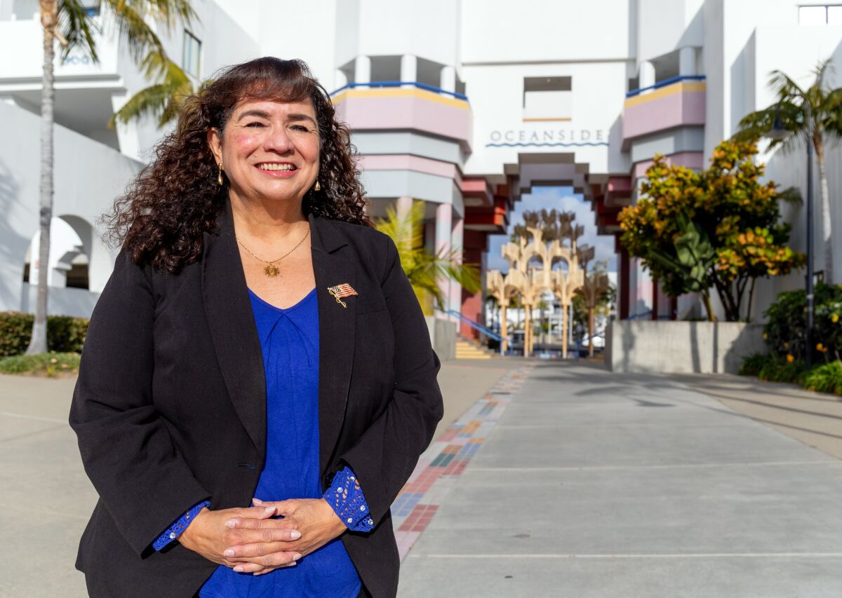 Oceanside Councilwoman Esther Sanchez will be installed Tuesday as the first woman and first Latina to be mayor