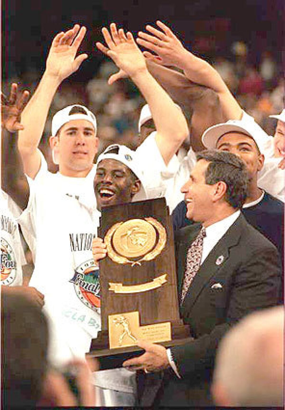 Jim Harrick enjoyed his biggest victory on April 3, 1995 when UCLA won the National Championship at the Kingdome in Seattle.