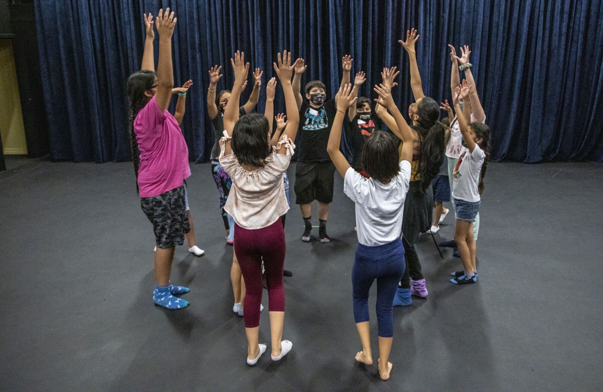 Students dance during weekend classes at Casa 0101 Saturday, July 31, 2021 in Boyle Heights.