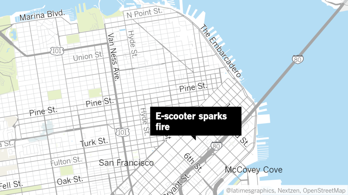 An e-scooter sparked a fire in San Francisco