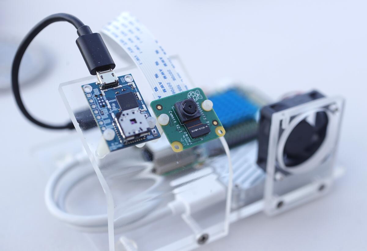 Ryan Honary, 12, developed this COVID-19 thermal camera system at his Newport Coast home.