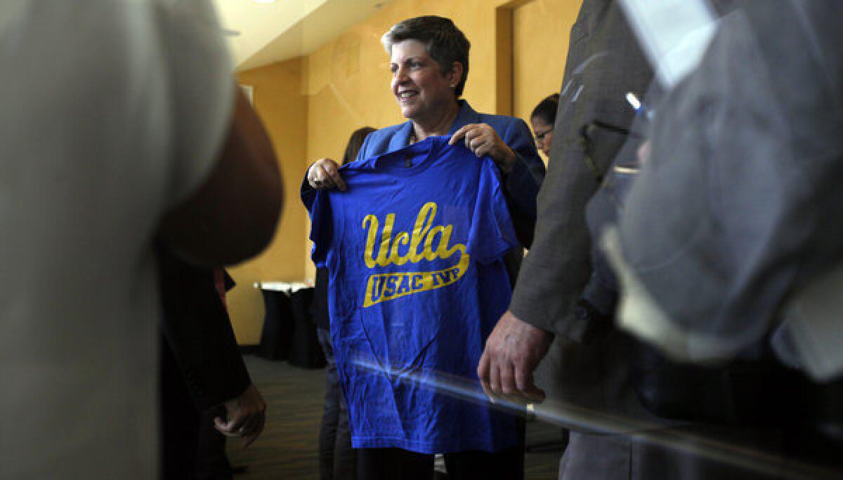 University of California President Janet Napolitano after a recent meeting with UCLA students.