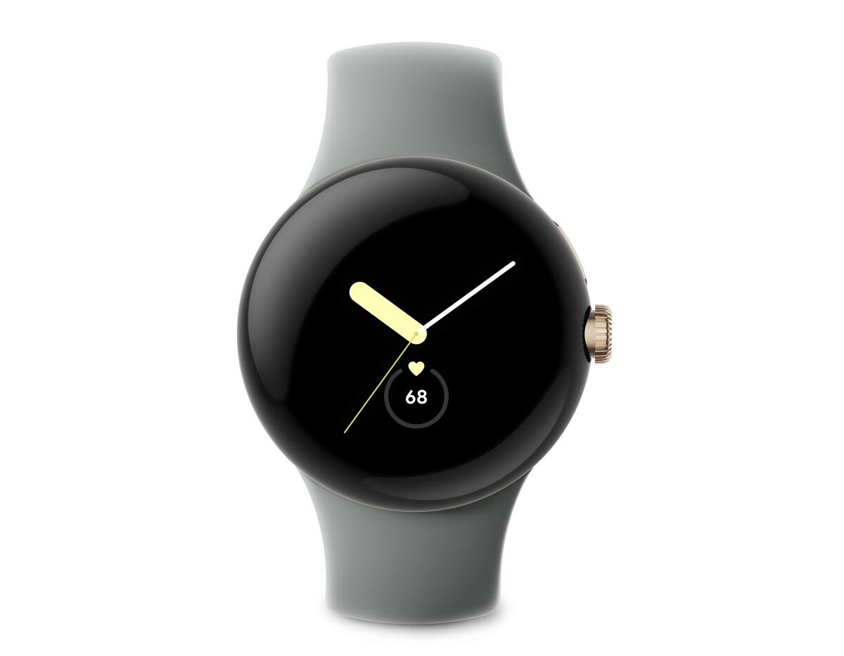 This photo provided by Google shows the Pixel Watch. Google on Wednesday, May 11, 2022 took a big step toward pushing its Pixel product line-up down a road already paved by Apple and its array of trendsetting phones, tablets and watches. (Google via AP)