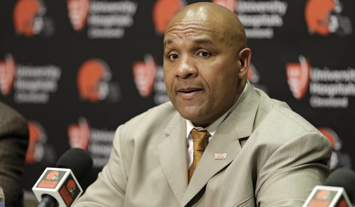 Hue Jackson replaces Mike Pettine in Cleveland. Jackson spent the past two seasons as the offensive coordinator for the Cininnati Bengals.