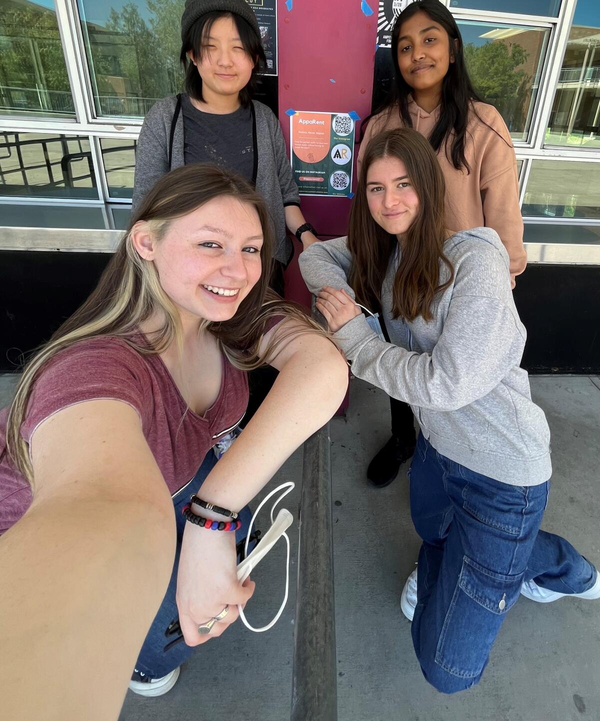 Student members of AppaRent Hanna Kuster, Reagan Neuendorf, Yolanda Liu and Trisha Thontepu.