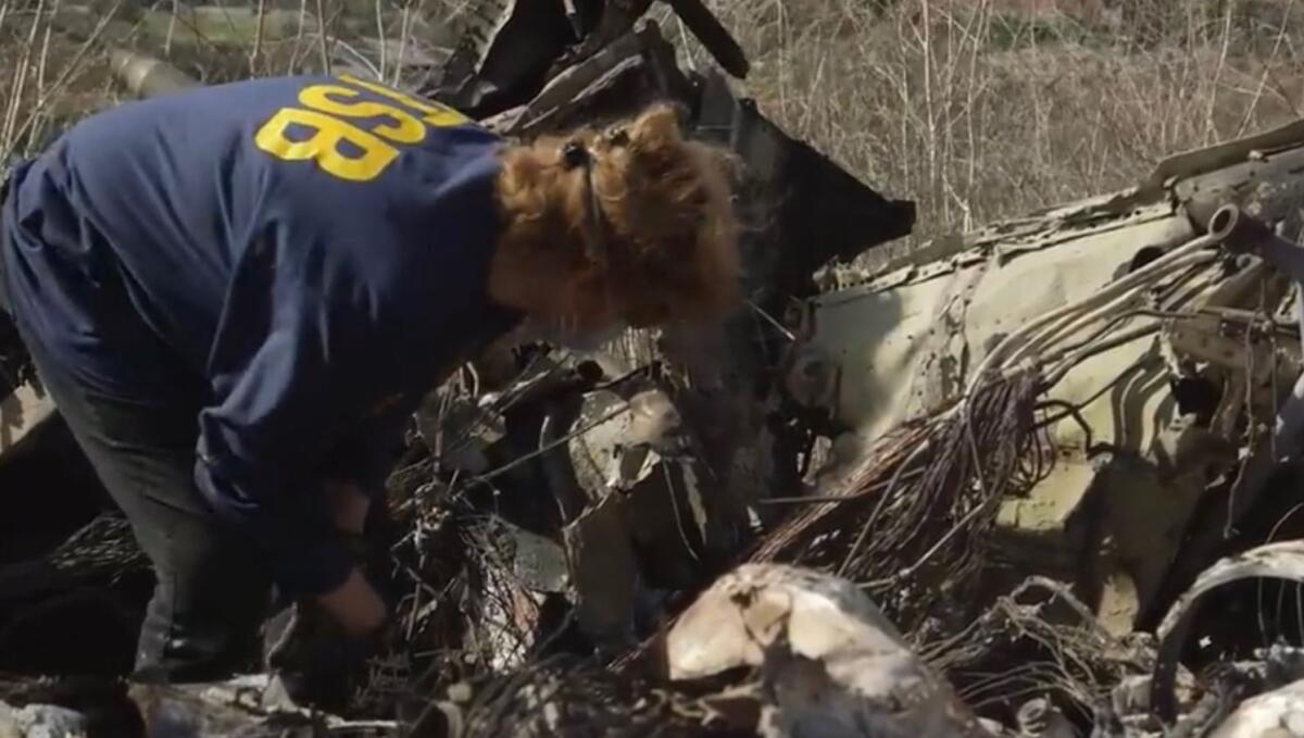 Wreckage of Kobe Bryant crash site from NTSB video