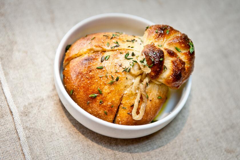 LOS ANGELES, APRIL 20, 2020: Milo & Olive garlic knot for an SOS story, (Emily Hart Roth)
