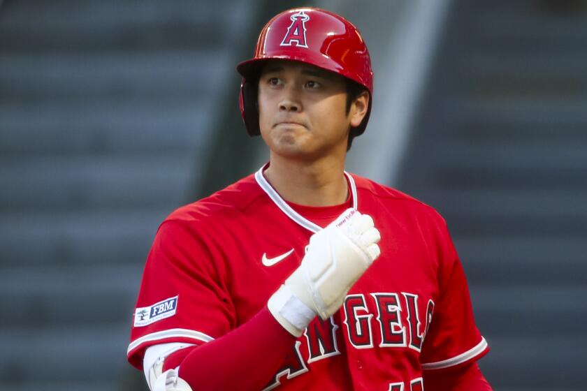 Anaheim, CA - July 18: Angeles designated hitter Shohei Ohtani during a game.