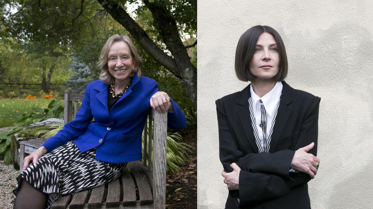 Doris Kearns Goodwin, left, won nonfiction for "Bully Pulpit" and Donna Tartt for "The Goldfinch."