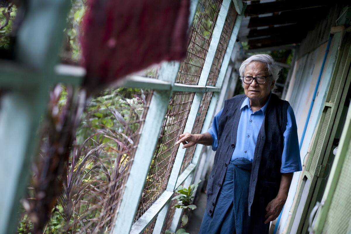 Longtime Myanmar dissident and political prisoner Win Tin at his home in Yangon.