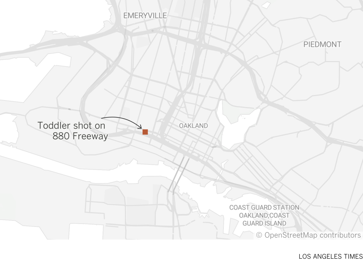 A map shows the location in Oakland where a shooting occurred.