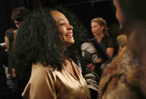 Diana Ross backstage at the Diane Von Furstenberg's fall 2009 fashion show in New York.
