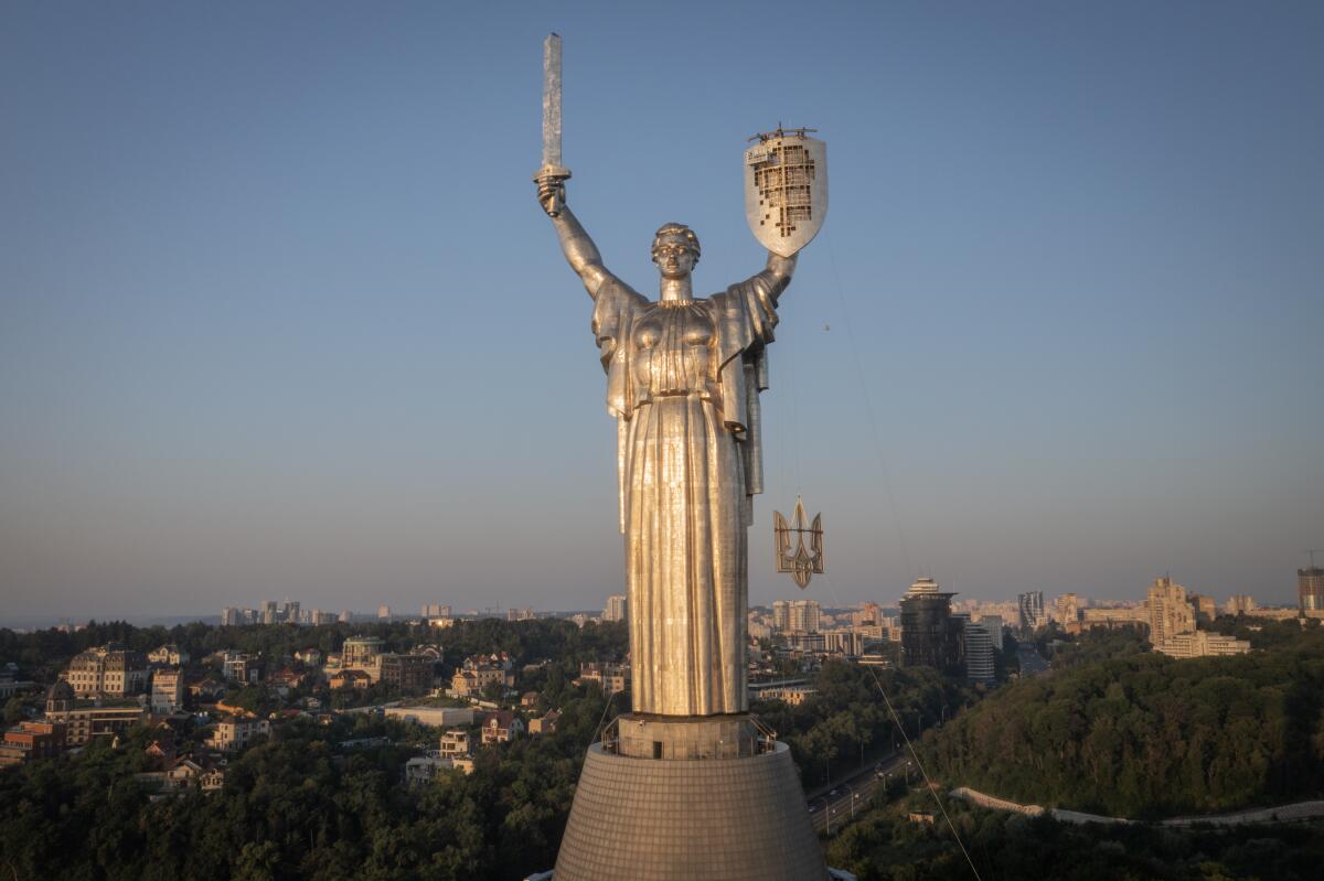 The Motherland Monument in Kyiv, Ukraine.