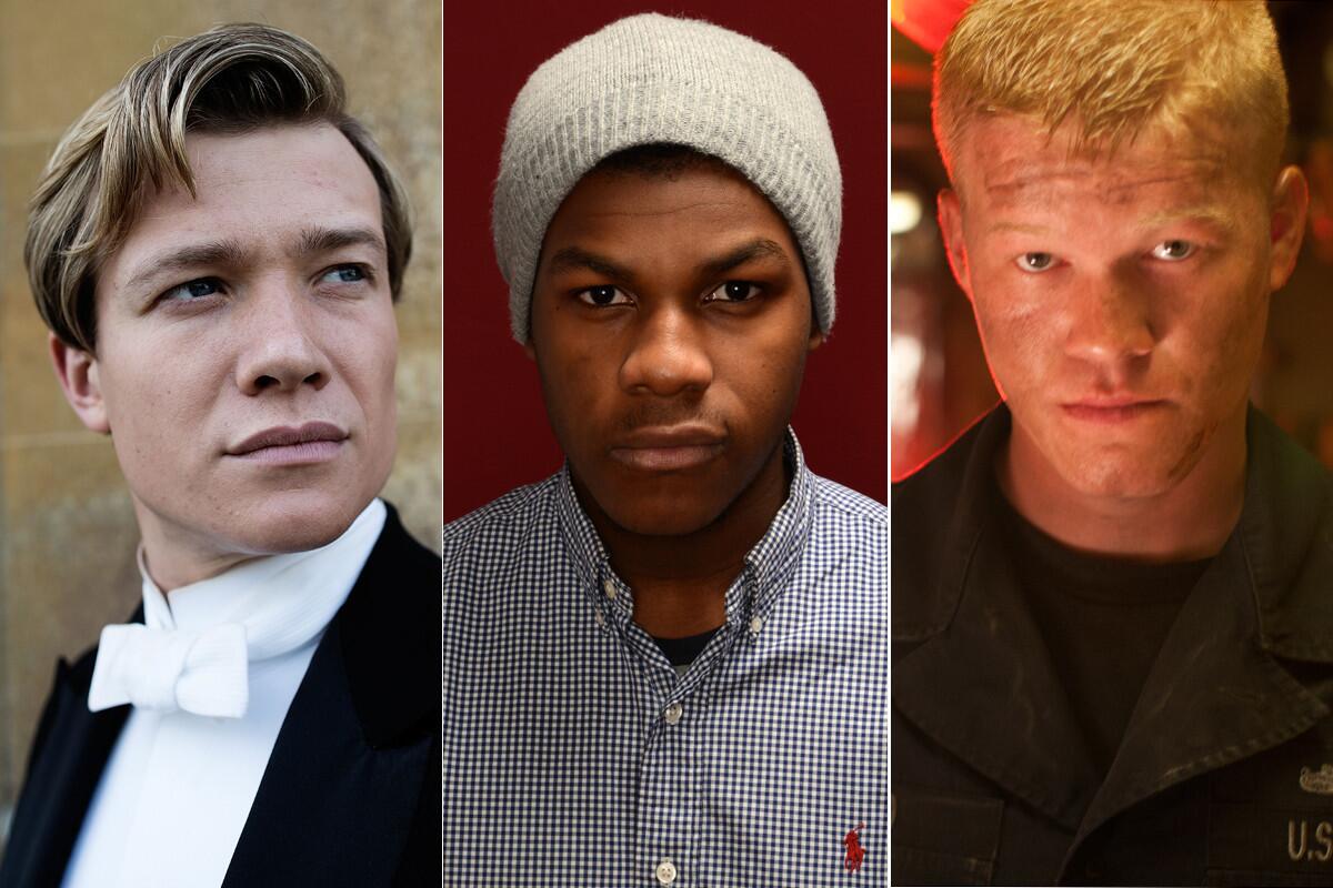 Ed Speleers, left, John Boyega and Jesse Plemons are three of the five actors reported to be vying for the "Star Wars: Episode VII" part of a young Jedi.