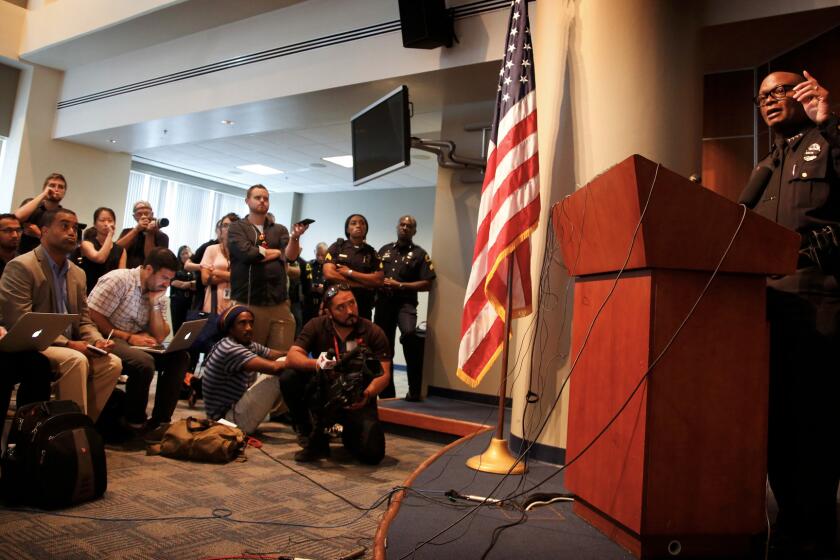 Dallas Police Chief David Brown at a news conference.