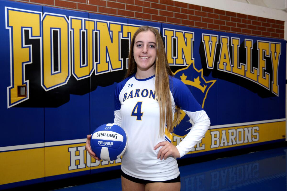 Phoebe Minch averaged 20 kills per match during Fountain Valley's run to the CIF Southern Section Division 3 quarterfinals.