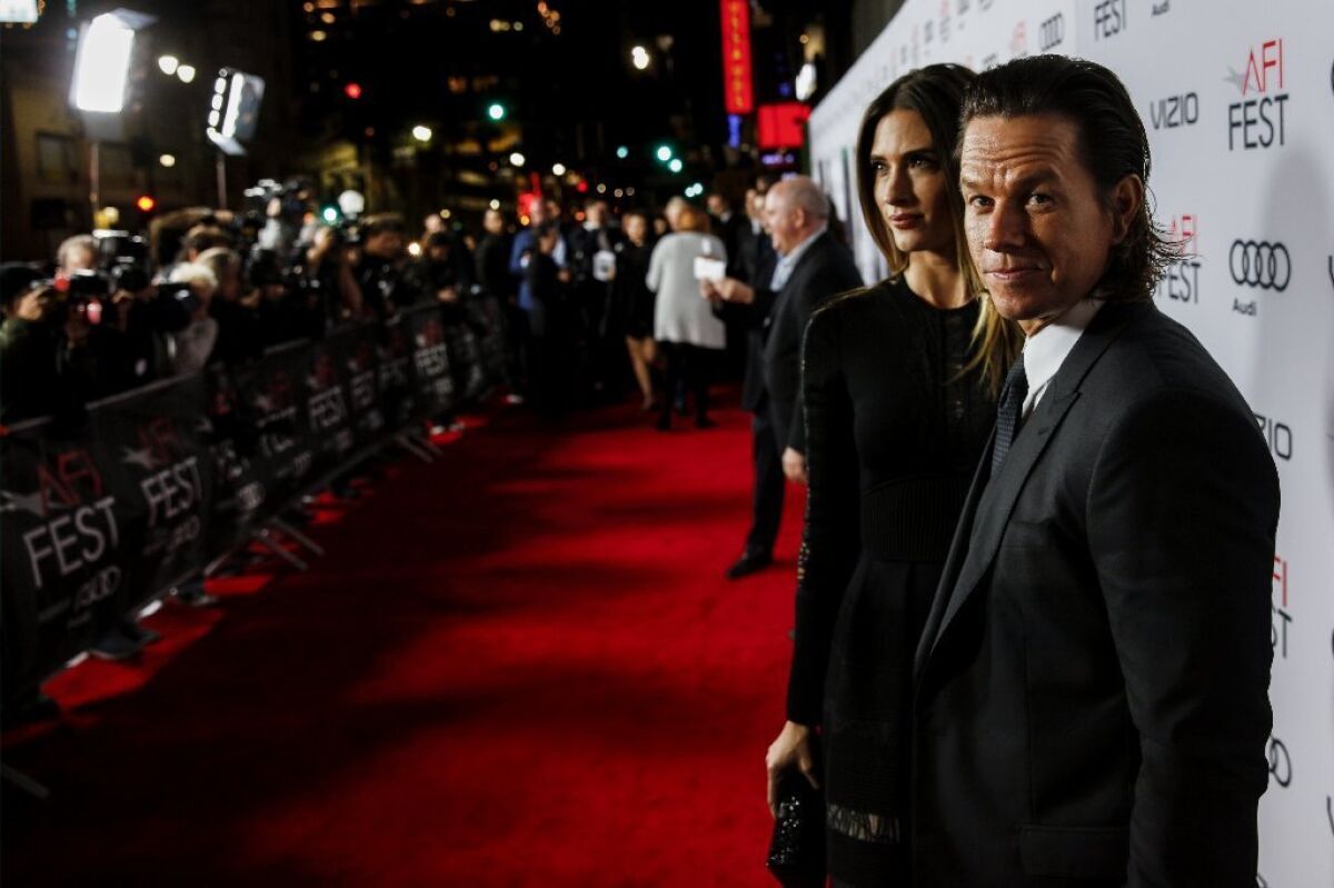Mark Wahlberg and his wife, Rhea Durham, attend the AFI Fest premiere of "Patriots Day."