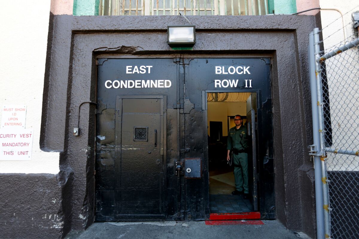 The entrance to the East Block of death row at San Quentin State Prison.