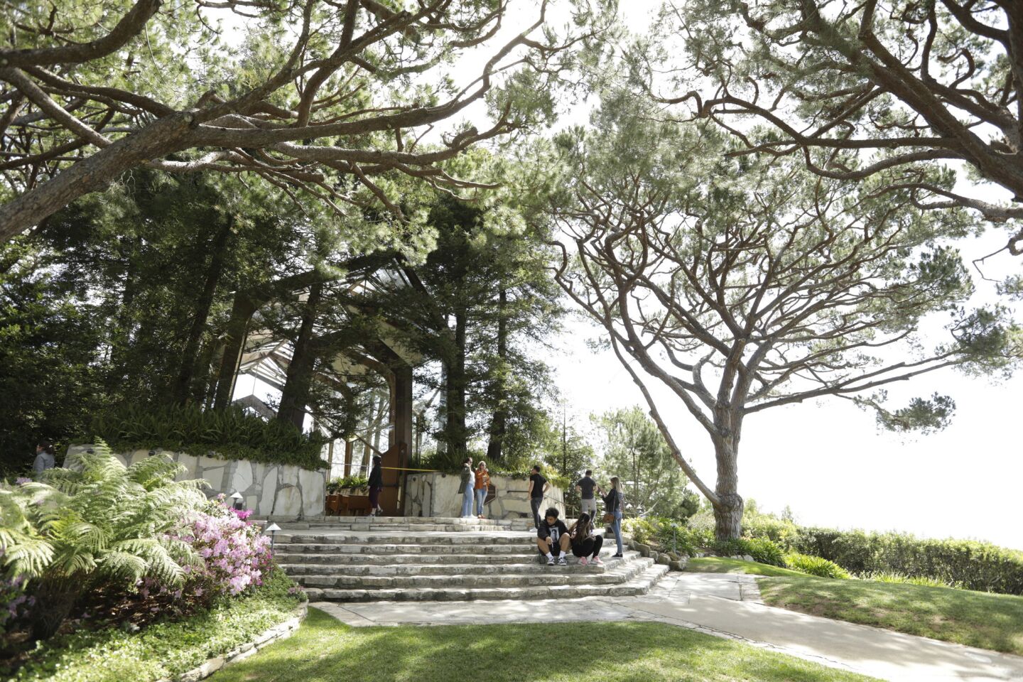 The grounds and entryway to Wayfarers Chapel in Rancho Palos Verdes.