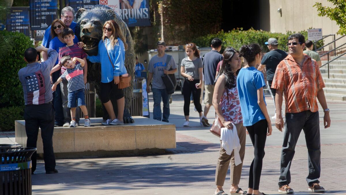 Families visit UCLA in 2016.