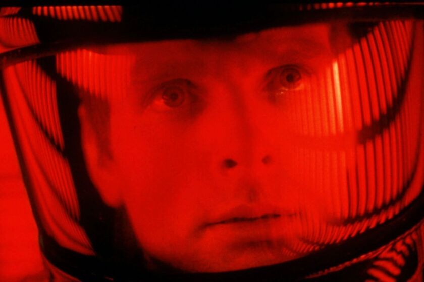 ADVANCE FOR WEEKEND EDITIONS DEC. 28-JAN. 1--Actor Keir Dullea peers through his space helmet in Stanley Kubrick's 1968 film, '2001: A Space Odyssey.' The American Film Institute's filmmakers and critics ranked it 21st, between 'Grapes of Wrath' and 'The Maltese Falcon,' among the 100 best movies of the medium's first century. (AP Photo/Ho,Turner Entertainment) ORG XMIT: NY382 ---------- Published: 04/24/2001 Published: 02/14/2002