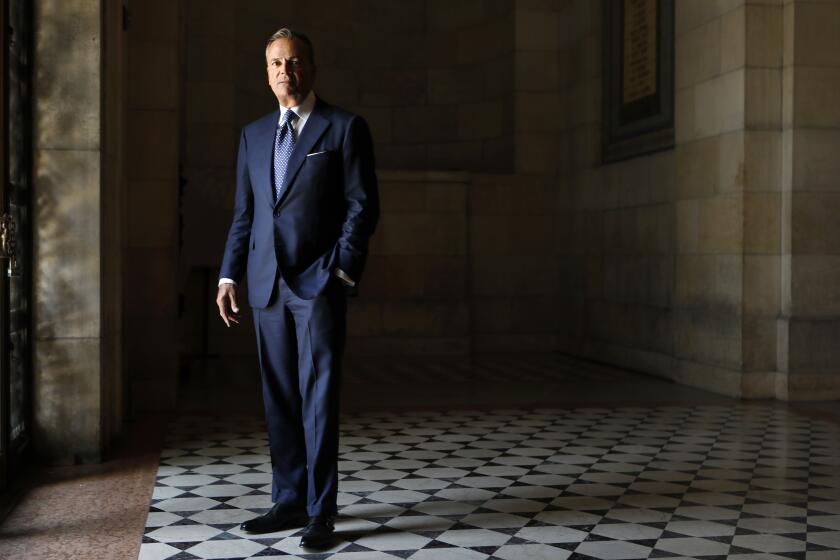 LOS ANGELES-CA-APRIL 6, 2022: Rick Caruso is photographed at City Hall on Wednesday, April 6, 2022. (Christina House / Los Angeles Times)