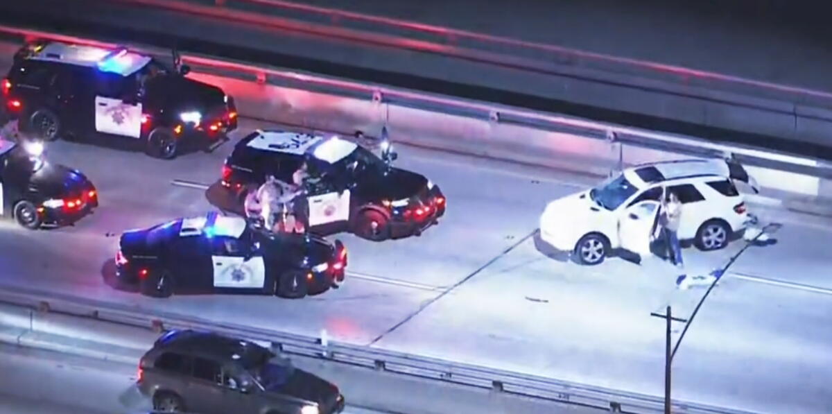 Driver of stolen Mercedes led police on erratic, slow-speed chase through South L.A.
