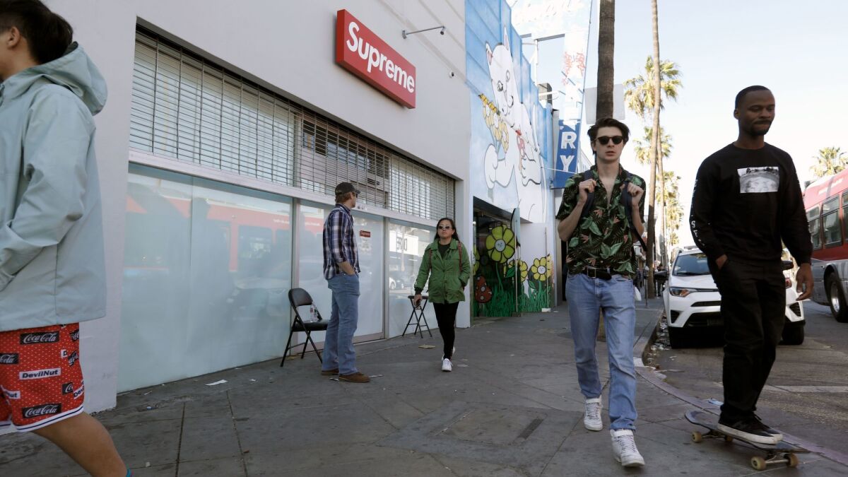 The Supreme store on Fairfax in Los Angeles.
