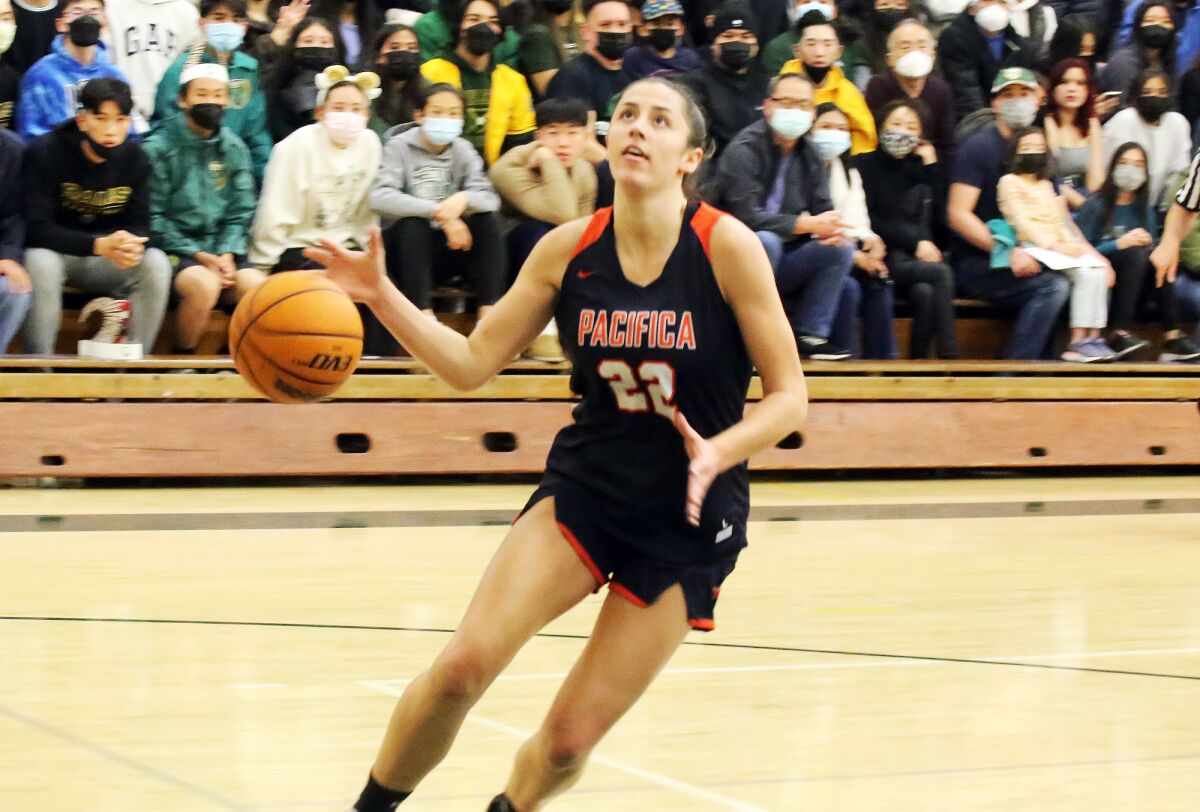 Pacifica Christian's Addison Deal (22) scored 31 points for the Tritons on Tuesday night.