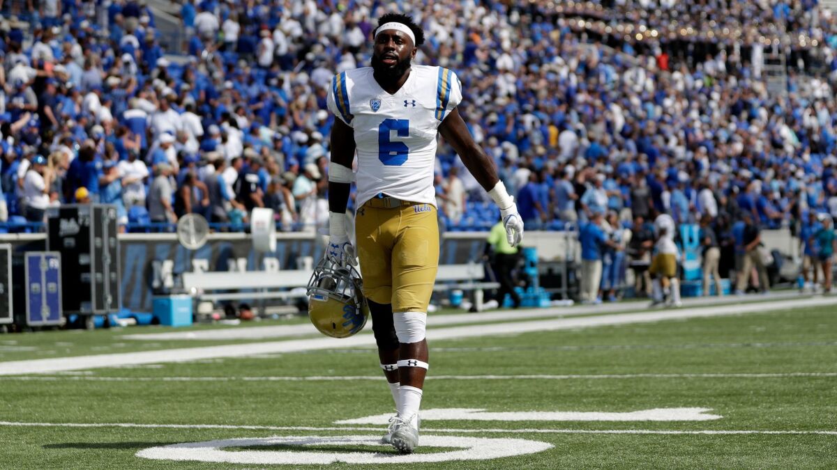 Adarius Pickett, who was named most valuable player of UCLA’s defense, would not say how Chip Kelly’s arrival might impact his decision whether to return next season or enter the NFL draft.