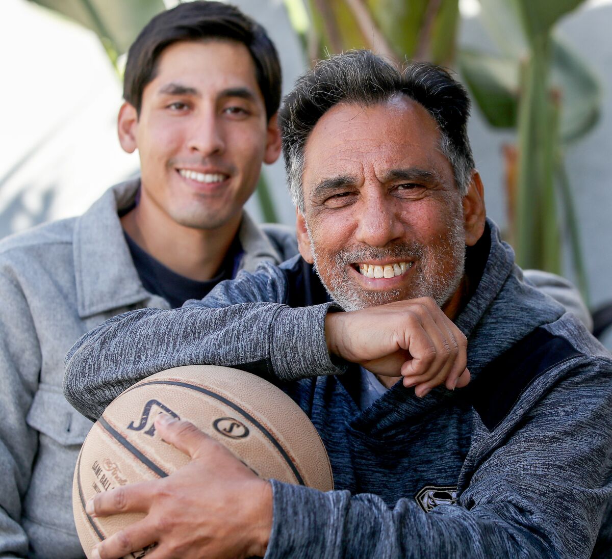 LOS ANGELES, CALIF. - MAR. 9, 2022. Portrait of father and sonmManuel, left, and Marcus Droz.