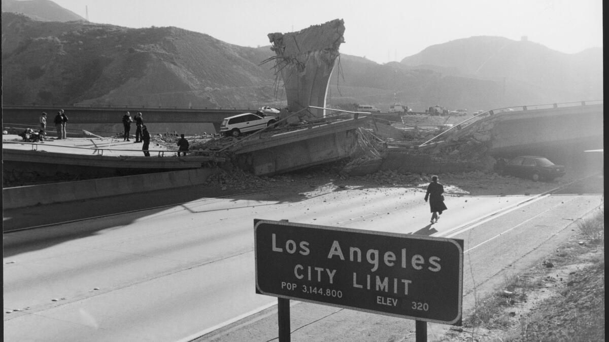 An interchange at the 14 and 5 freeways collapsed during the 1994 Northridge earthquake.
