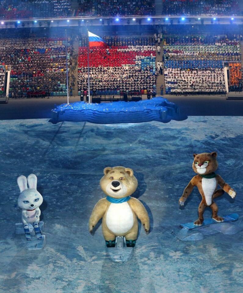 Olympic mascots on ice