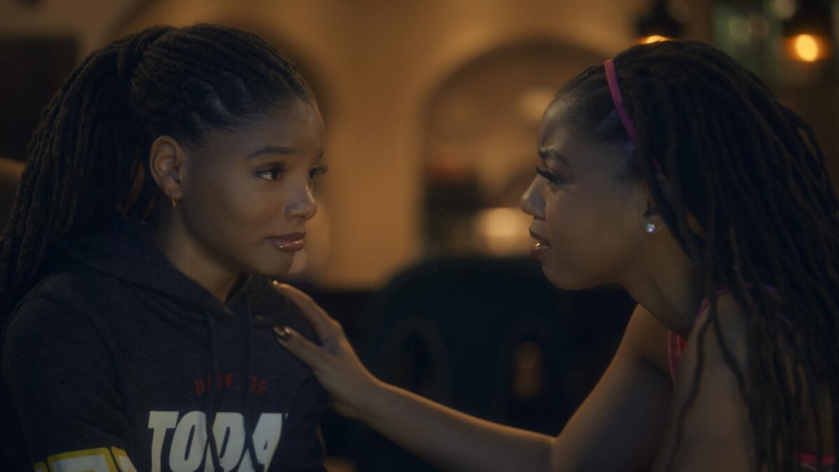 Halle Bailey and Chloe Bailey in "Grown-ish"