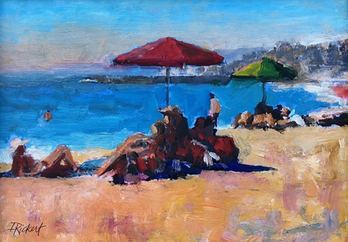 “A Day at the Beach” oil painting by David Rickert