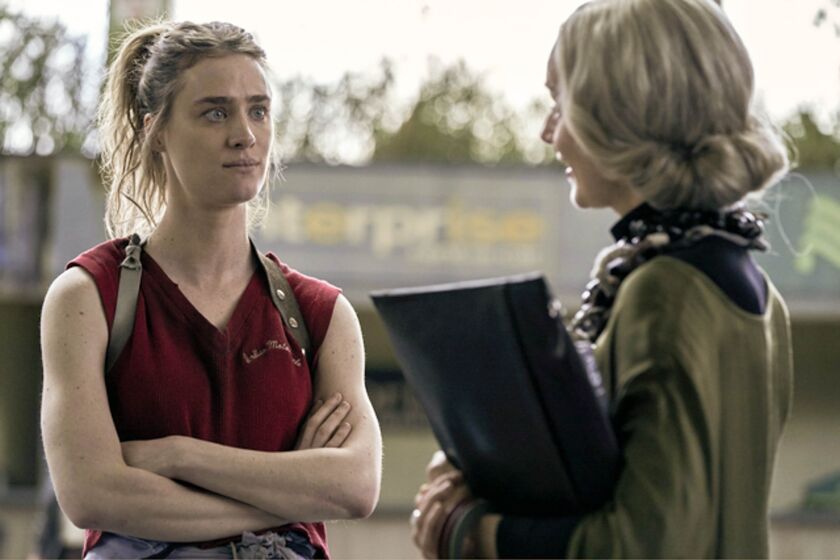 Mackenzie Davis, left, with Caitlin McRill FitzGerald in "Station Eleven."