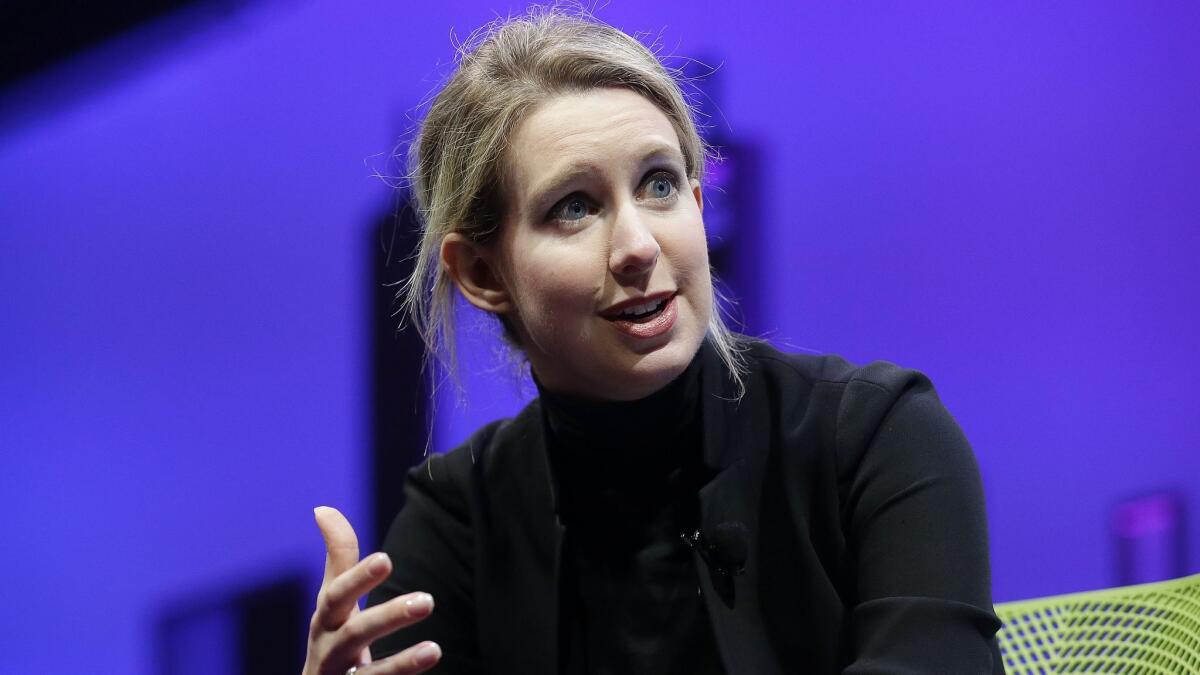 Elizabeth Holmes speaks at the Fortune Global Forum in San Francisco in 2015.