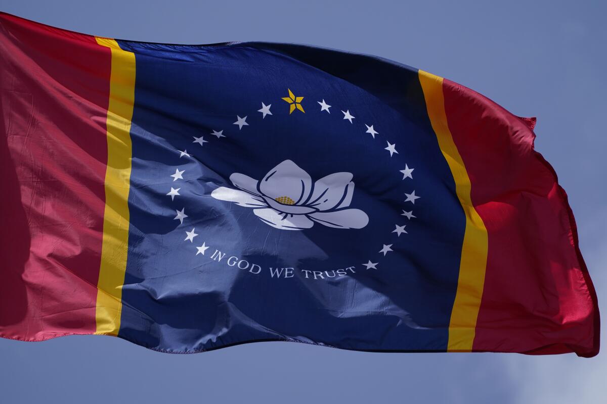 The new Mississippi flag features a magnolia flower 